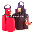 New design leather 2 bottle wine holder, wine bag with customize logo printing